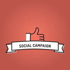 Canvas Print - SOCIAL CAMPAIGN LINE ICON SET