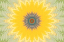 Pattern Yellow Orange Floral Kaleidoscope. Kalamkari.