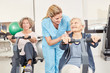 © Robert Kneschke - Seniors doing ergometer training in rehab