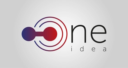 Wall Mural - one Idea logo, one icon, one line vector illustration isolated on white background
