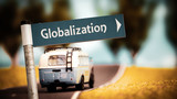 Fototapeta Mapy - Street Sign to Globalization