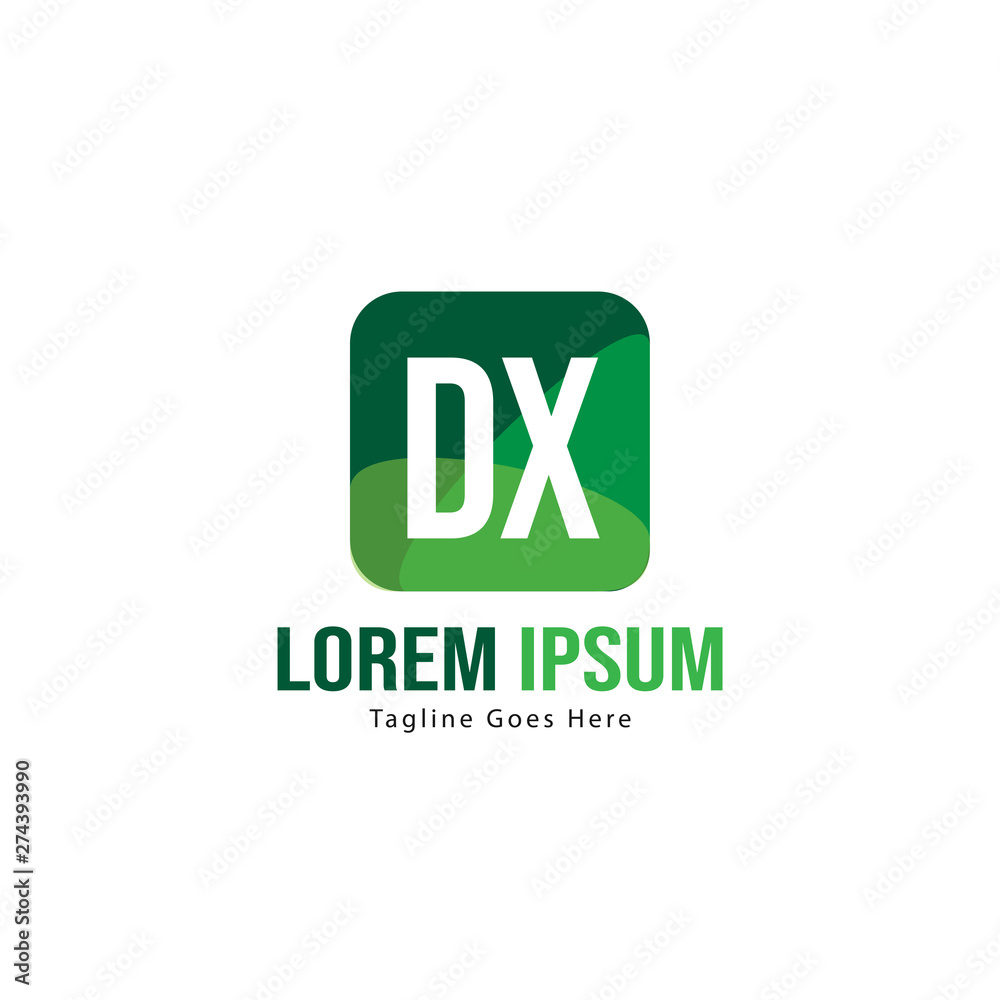 Initial DX logo template with modern frame. Minimalist DX letter logo ...