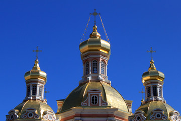 domes of the temple with crosses