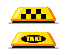 Taxi Checker Set In Flat On White Background