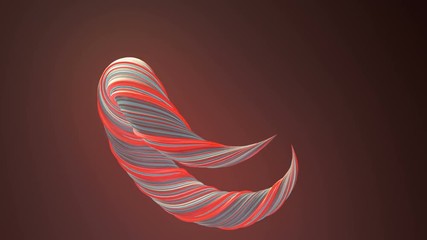 Leinwandbilder - Colored twisted shape motion graphics background. Computer generated abstract geometric 3D render loop animation. 4K, Ultra HD resolution.