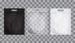Empty transparent, black, white plastic bag mock up isolated. Consumer pack ready for logo design or identity presentation. Commercial product food packet handle
