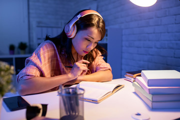 asian student study hard