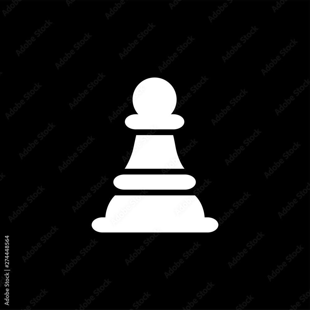 Chess Pawn Icon On Black Background. Black Flat Style Vector Illustration.  Stock Vector | Adobe Stock, image size:1000x1000