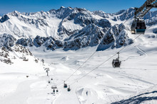 Kaunertal Ski Resort Covered In Snow, Austria