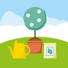 Sticker - plants decoration gardening flat design