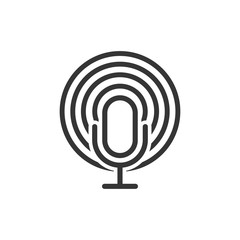 Leinwandbilder - Podcast icon template black color editable. Podcast symbol Flat vector sign isolated on white background. Simple logo vector illustration for graphic and web design.