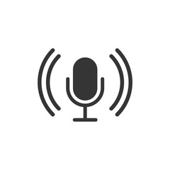 Poster - Podcast icon template black color editable. Podcast symbol Flat vector sign isolated on white background. Simple logo vector illustration for graphic and web design.