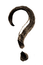 A Question Mark Symbol By Japanese Calligraphy Brush
