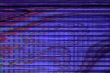 Wall Mural - glitch vhs background artifact noise, pixel design.