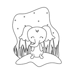 Poster - cute elephant animal isolated icon