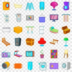 Poster - microwave icons set. cartoon style of 36 microwave vector icons for web for any design