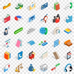 Poster - Card icons set. Isometric style of 36 card vector icons for web for any design
