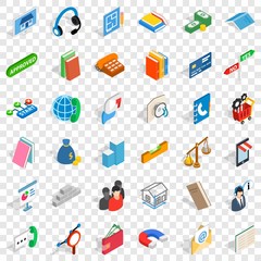 Poster - Magnet icons set. Isometric style of 36 magnet vector icons for web for any design