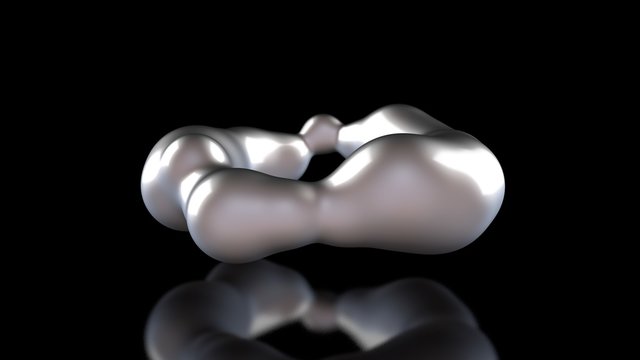 3D illustration of amorphous white drops of different shapes in space on a black reflective background. Abstract image for screensavers and background 3D rendering of futuristic object, glowing liquid