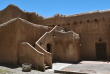 Traditional Style Adobe Building In Taos, New Mexico