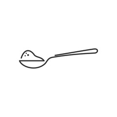 Poster - Spoon with sugar icon template black color editable. Teaspoon with sugar symbol Flat vector sign isolated on white background. Simple logo vector illustration for graphic and web design.