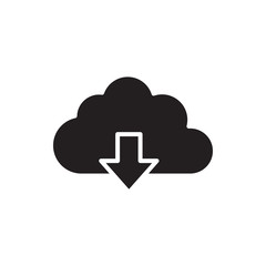 Wall Mural - download cloud vector icon