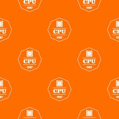 Poster - Cpu pattern vector orange for any web design best