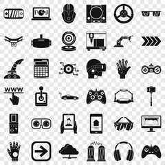 Poster - User icons set. Simple style of 36 fauna vector icons for web for any design