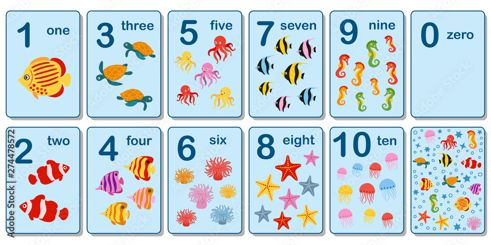 printable-flashcard-collection-for-numbers-from-0-to-10-for-children-on-the-sea-animals-and-fish-theme-stock-vector-adobe-stock for Free Printable Numbers 0 10 Printable flashcard collection for numbers from 0 to 10 for children on the sea animals and fish theme Stock Vector | Adobe Stock for Free Printable Numbers 0 10