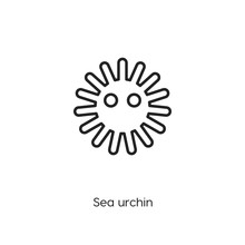 Sea Urchin Icon. Sea Urchin Vector Symbol. Linear Style Sign For Mobile Concept And Web Design. Sea Urchin Symbol Illustration. Pixel Vector Graphics - Vector	