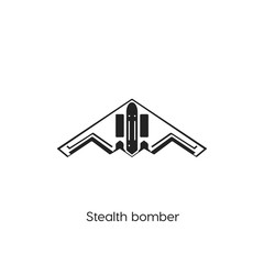 Poster - stealth bomber icon vector symbol sign