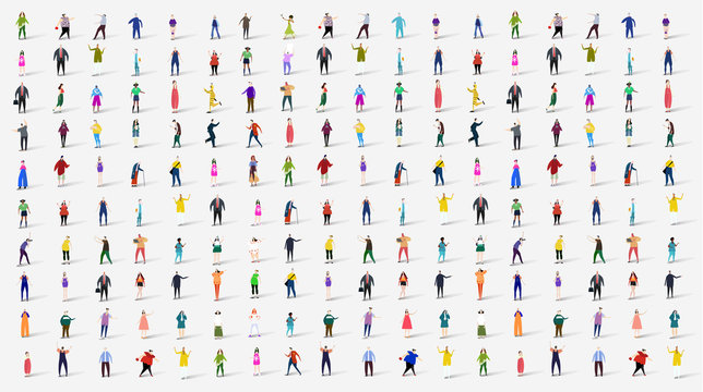 many people. background with silhouettes man and woman of different ages and professional background