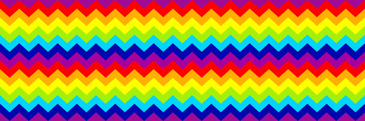 Aufkleber - horizontal zigzag rainbow texture for pattern and background