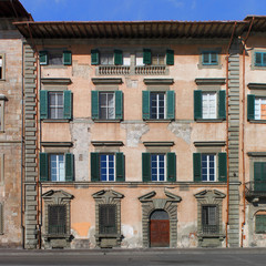 Wall Mural - Elevation of a Renaissance Palazzo at Arno Riverside in Pisa, Italy