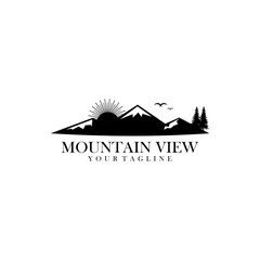 Sticker - mountain view logo design