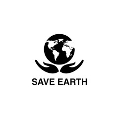 Sticker - save earth logo design