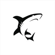 Simple Shark Vector Silhouette Black Color Illustration For Animal Element Idea 