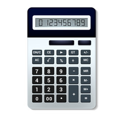 Calculator vector business accounting calculation technology calculating finance illustration set of mathematical object with buttons calculated mathematics numbers isolated on white background