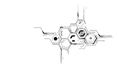Poster - Abstract Hexagonal structures in technology and science style for you design. vector illustrater eps10