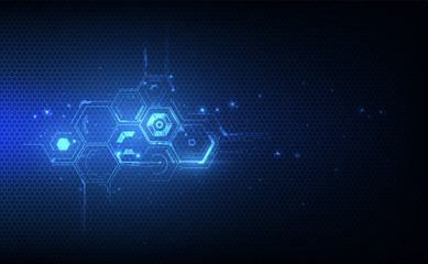 Poster - abstract hexagon pattern tech sci fi innovative concept design background. vector illustration