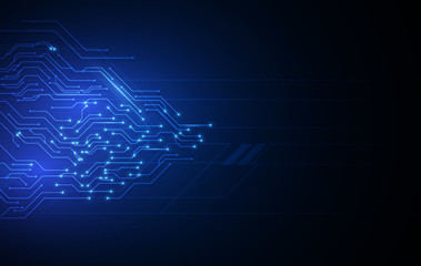Fototapete - blue technology background with circuit diagram. vector illustration eps10