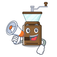 Sticker - With megaphone coffee grinder isolated in the mascot