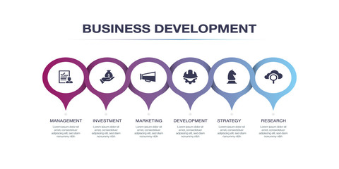 Wall Mural - BUSINESS DEVELOPMENT INFOGRAPHIC DESIGN