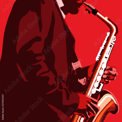 Plakaty Saksofon  streszczenie-ilustracji-muzyki-z-saksofonem