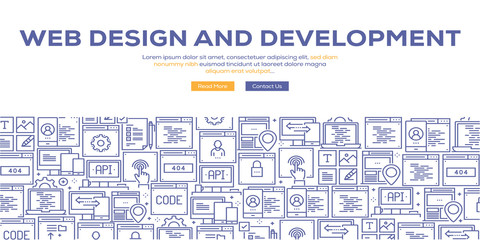 WEB DESIGN AND DEVELOPMENT BANNER CONCEPT