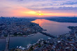 © murattellioglu - aerial view of istanbul golden horn at sunset