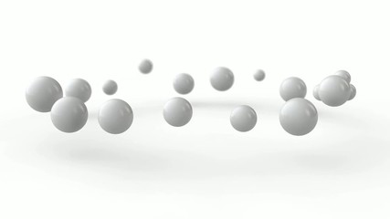 Poster - 3D animation of circular motion of many white spheres.