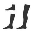 © Olga - Set of black shapes of the foot, shin and leg