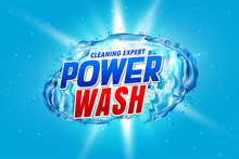 Power Wash Detergent Packaging Concept With Water Splash
