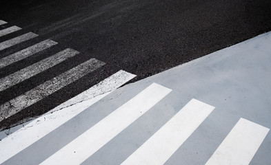 pedestrian crossing with a tilt angle. The concept of urban life background